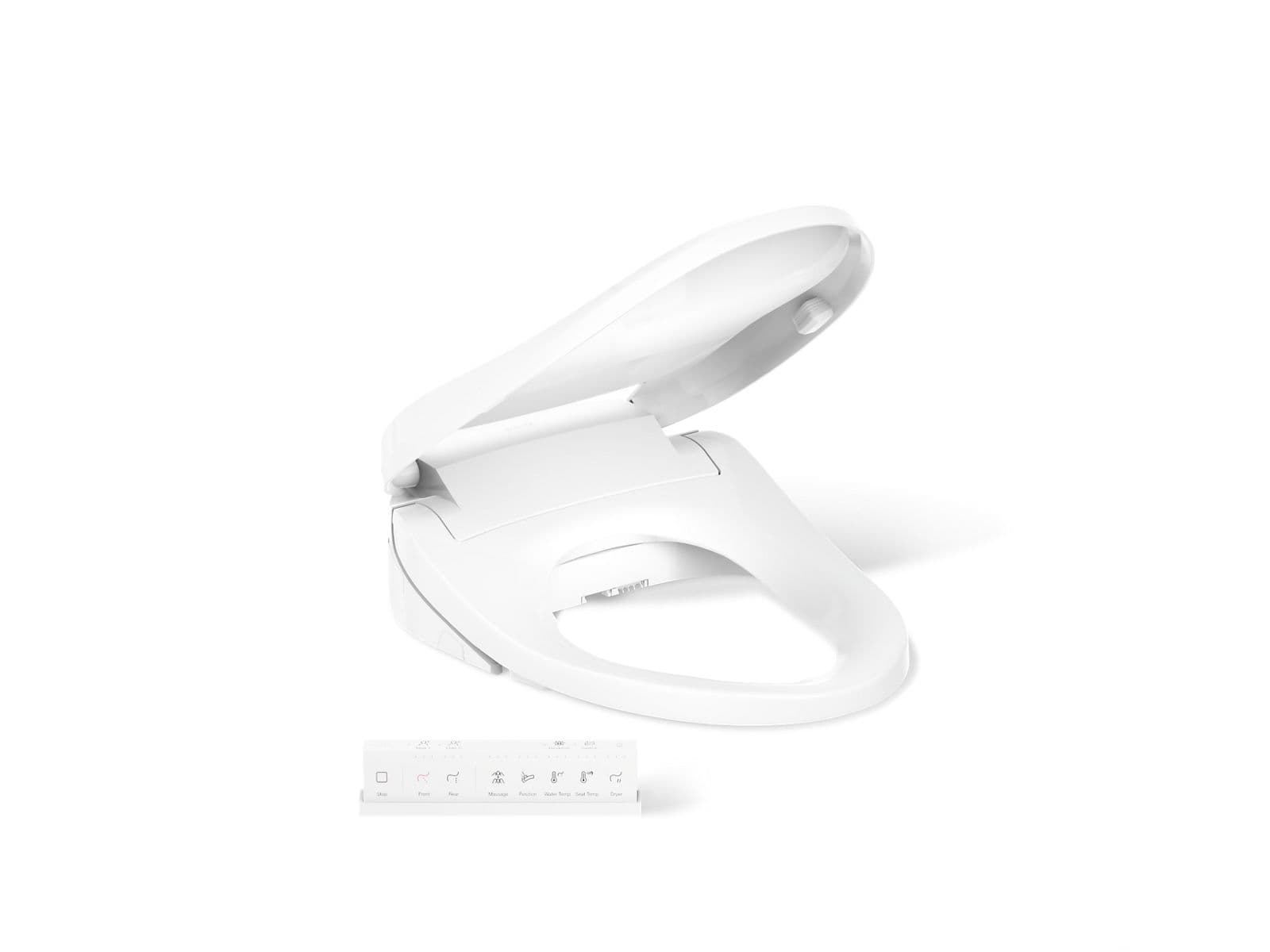 Kohler PureWash E820 Elongated bidet toilet seat with remote control - White by Kohler