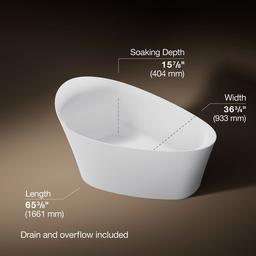 Kohler | Veil | Free Standing Soaking Tub - White - image 3