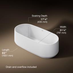 Kohler | Ceric | Free Standing Soaking Tub - White - image 3