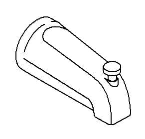 Kohler Genuine Parts Spout, SLIP Diverter BATH - Brushed Chrome by Kohler Genuine Parts