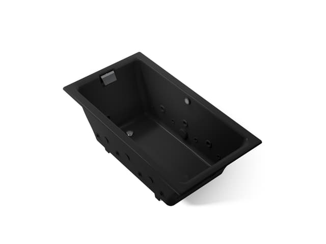 Kohler Tea-for-Two 66'' x 36'' drop-in Effervescence whirlpool bath - Black