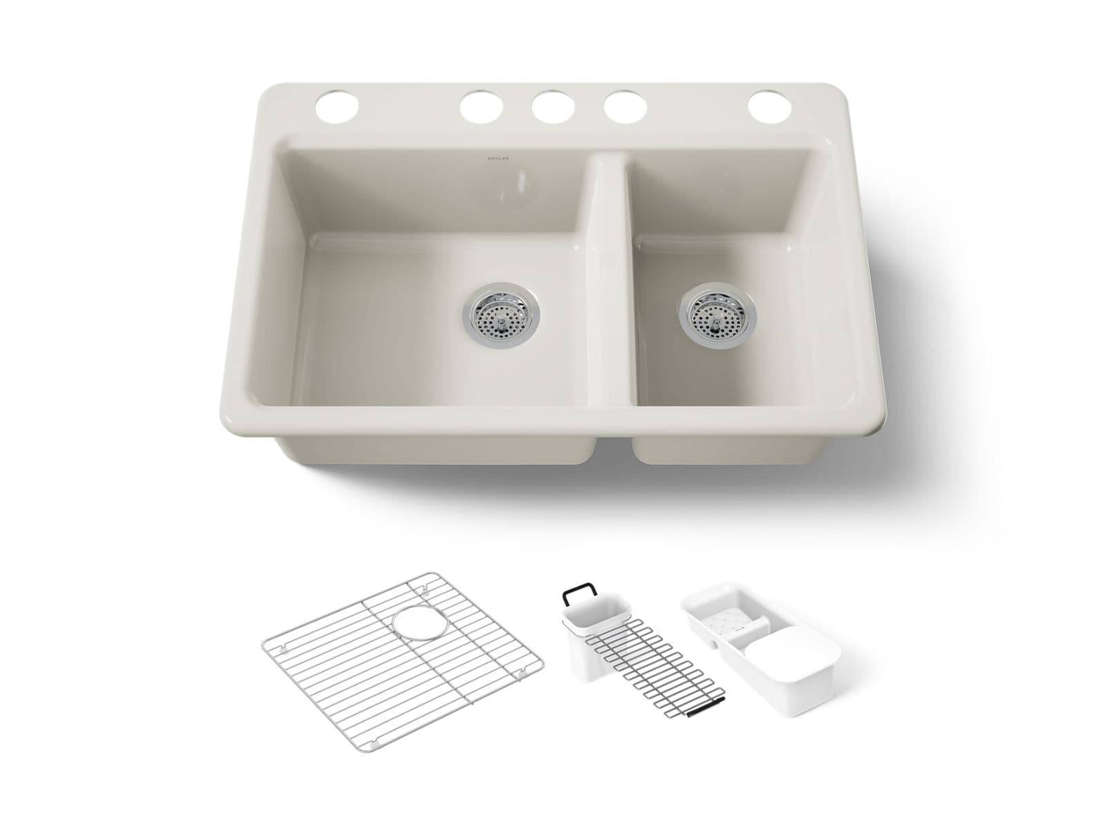 Kohler | Riverby | Undermount Kitchen Sink - Biscuit by Kohler