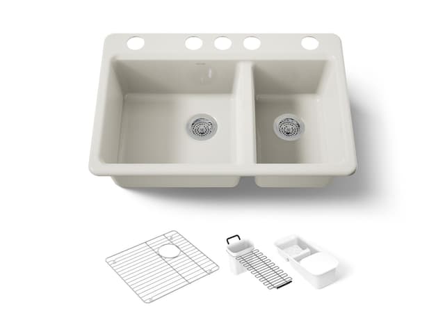 Kohler | Riverby | Undermount Kitchen Sink - Biscuit