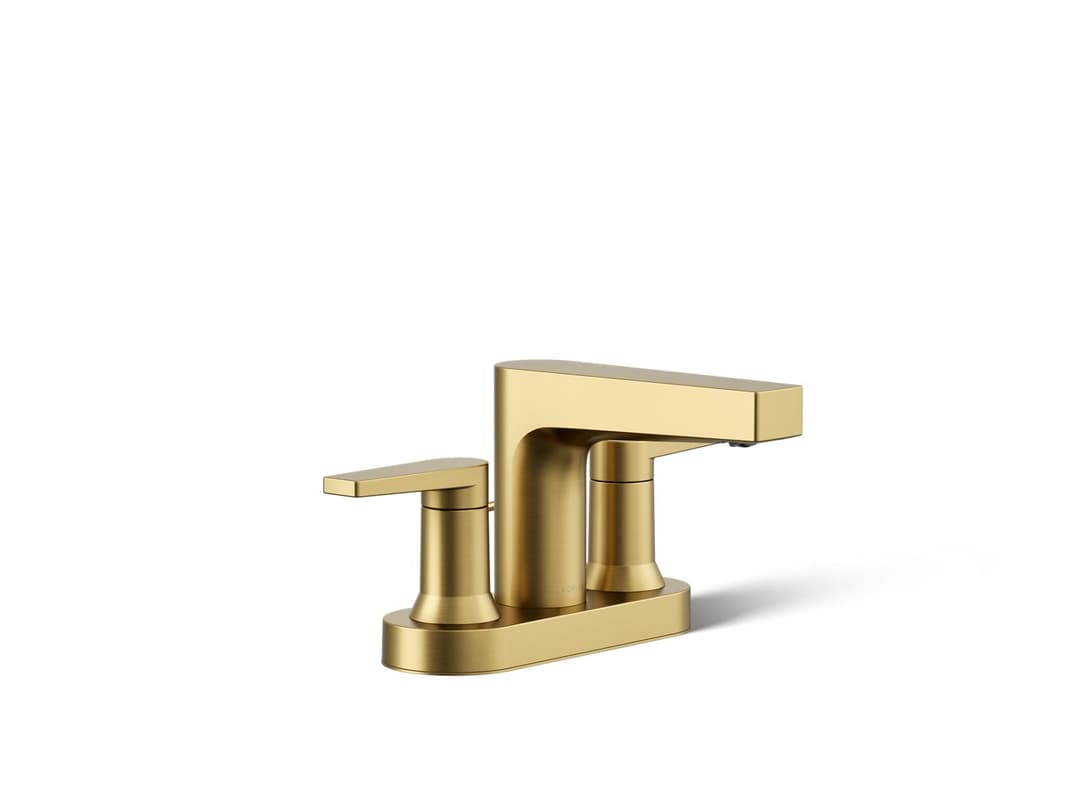 Kohler Taut Centerset bathroom sink faucet, 1.2 gpm - Vibrant Brushed Moderne Brass by Kohler
