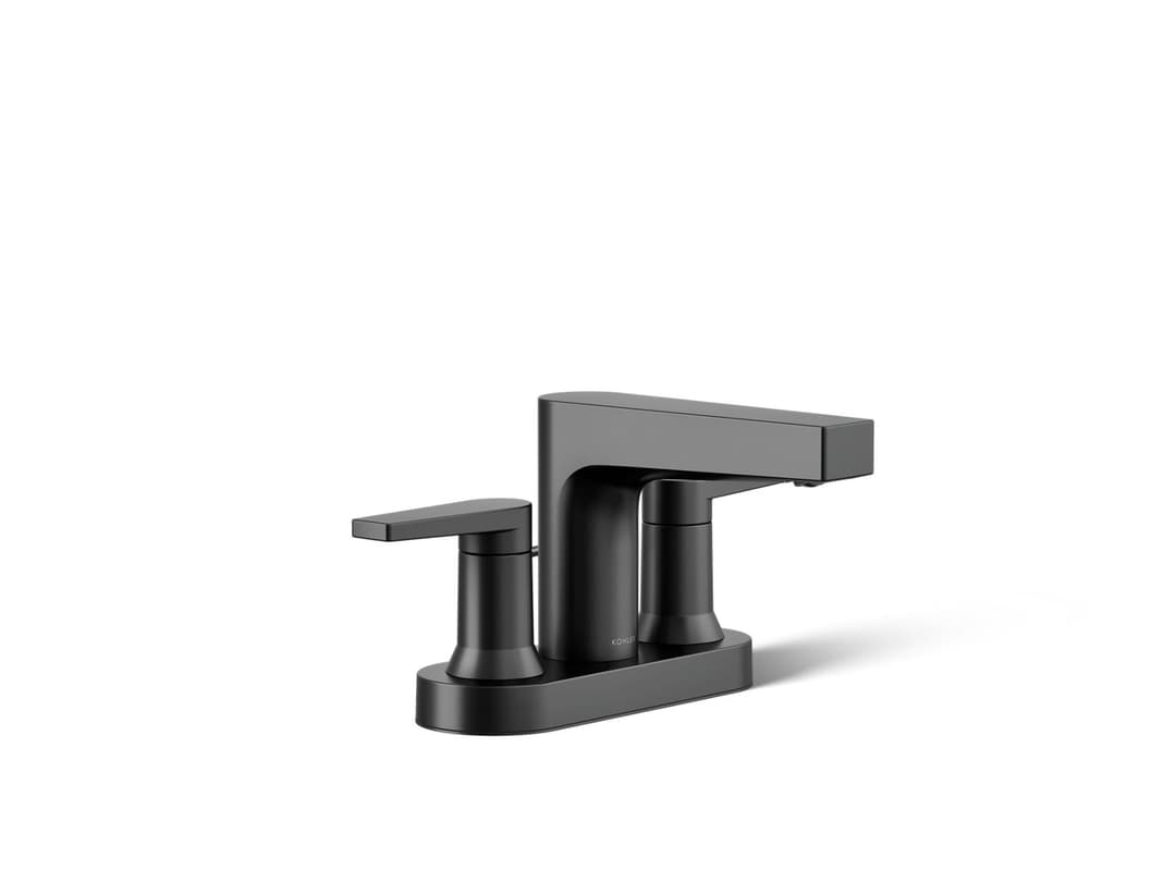 Kohler Taut Centerset bathroom sink faucet, 1.2 gpm - Matte Black by Kohler