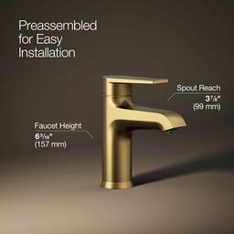 Hint Single-Handle Bathroom Sink Faucet 1.2 GPM - Vibrant Brushed Moderne Brass - image 2