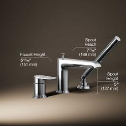 Kohler Hint Deck-mount bath faucet with handshower - Polished Chrome - image 3
