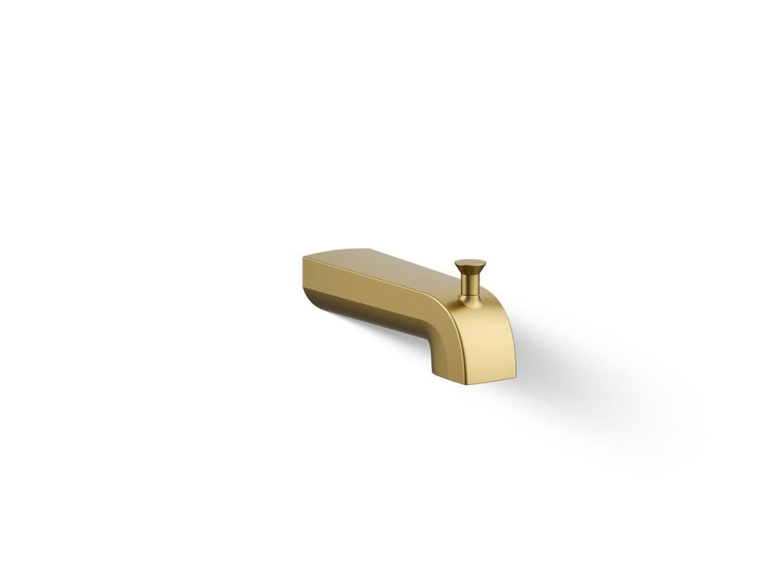 Kohler Pitch Wall-mount diverter bath spout - Vibrant Brushed Moderne Brass by Kohler