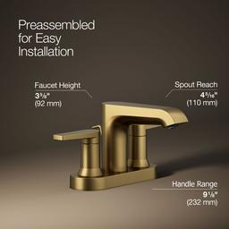Hint Centerset Bathroom Sink Faucet 1.2 GPM - Vibrant Brushed Moderne Brass - image 2