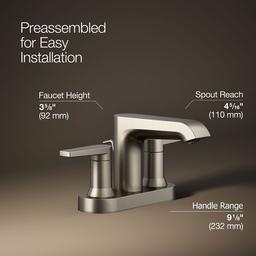 Kohler | Hint | Widespread Bathroom Sink Faucet - Vibrant Brushed Nickel - image 2