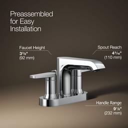 Kohler Centerset bathroom sink faucet, 1.2 gpm - Polished Chrome - image 2