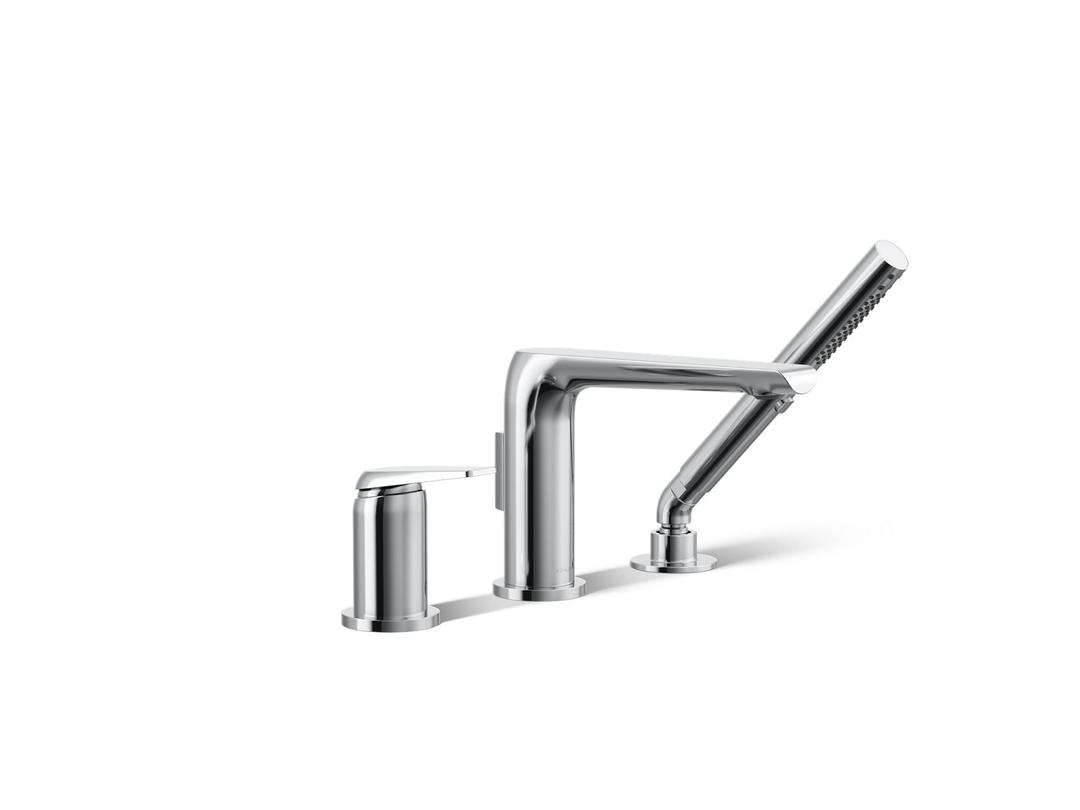 Avid Deck-mount bath faucet with handshower - Polished Chrome by Kohler
