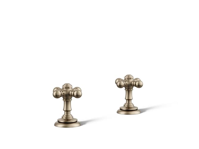 Kohler Artifacts Cross bathroom sink faucet handles - Vibrant Brushed Bronze