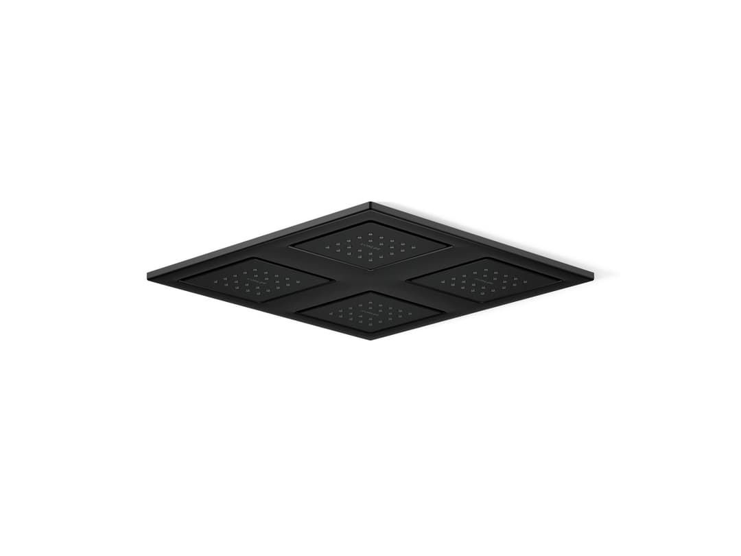 Kohler WaterTile Rain Overhead shower panel with four 22-nozzle sprayheads - Matte Black by Kohler