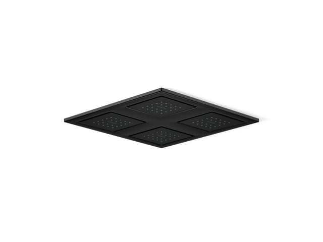 Kohler WaterTile Rain Overhead shower panel with four 22-nozzle sprayheads - Matte Black