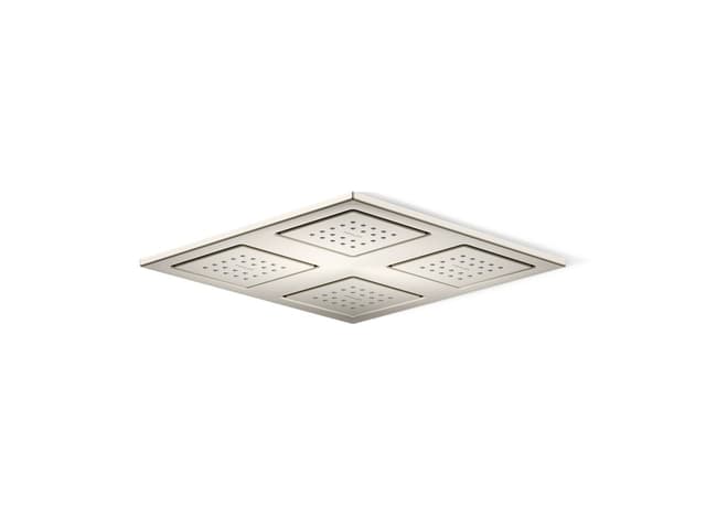 Kohler WaterTile Rain Overhead shower panel with four 22-nozzle sprayheads - Vibrant Brushed Nickel