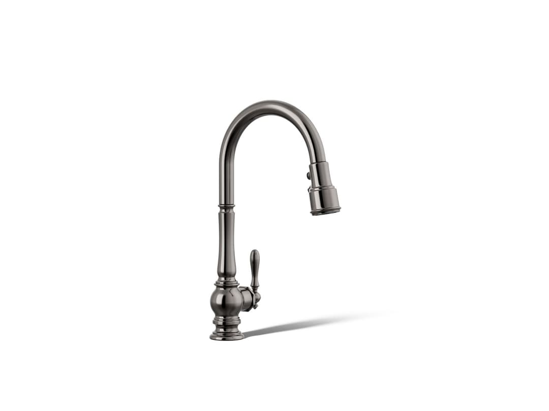 Kohler Artifacts Pull-down kitchen sink faucet with three-function sprayhead - Vibrant Titanium by Kohler