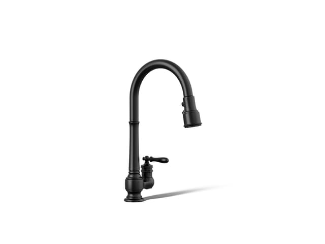 Kohler Artifacts Pull-down kitchen sink faucet with three-function sprayhead - Matte Black
