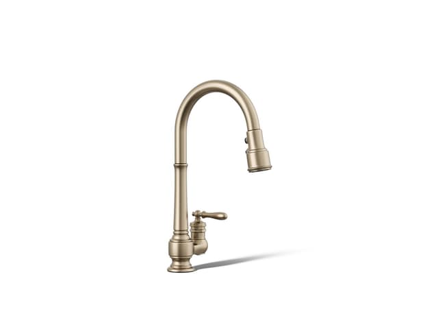 Kohler Artifacts Pull-down kitchen sink faucet with three-function sprayhead - Vibrant Brushed Bronze
