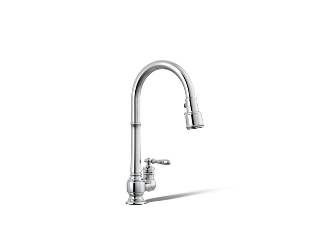 Kohler Artifacts Pull-down kitchen sink faucet with three-function sprayhead - Polished Chrome by Kohler