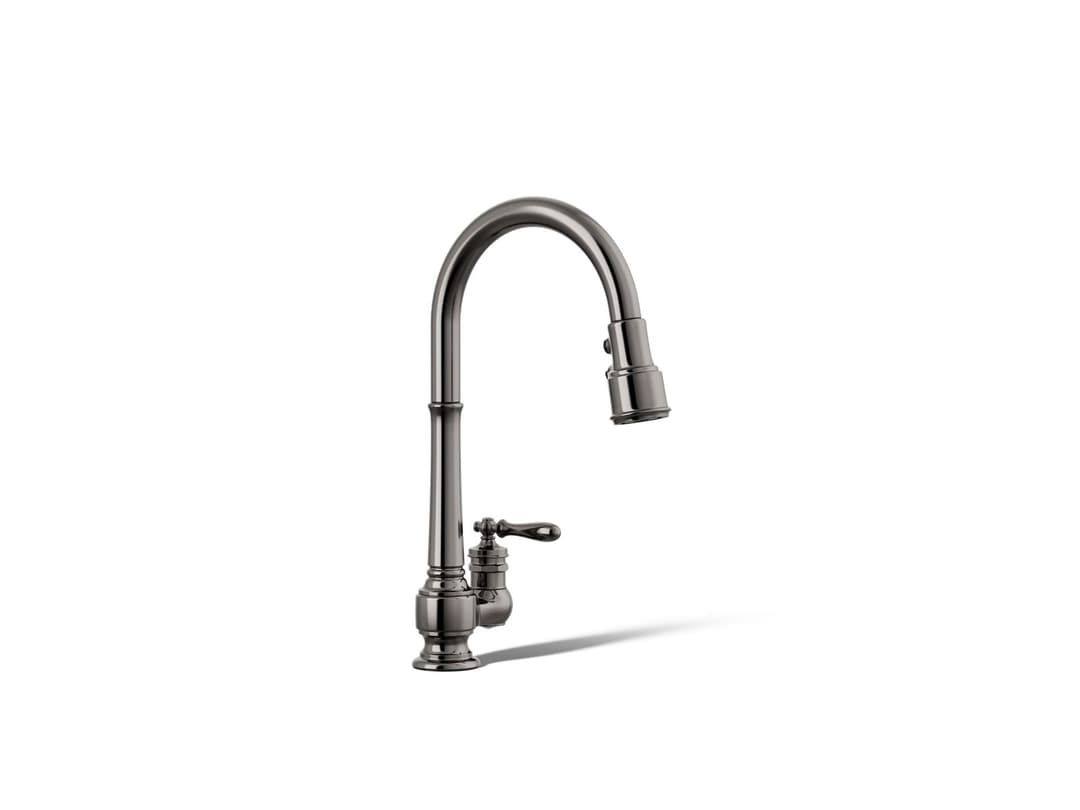 Kohler Artifacts Pull-down kitchen sink faucet with three-function sprayhead - Vibrant Titanium by Kohler