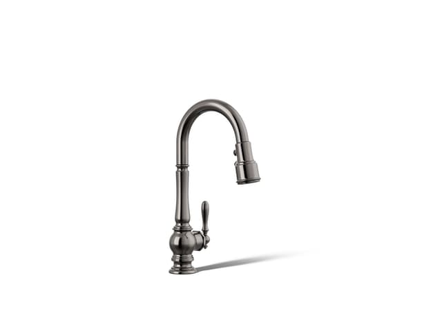 Kohler Artifacts Pull-down kitchen sink faucet with three-function sprayhead - Vibrant Titanium