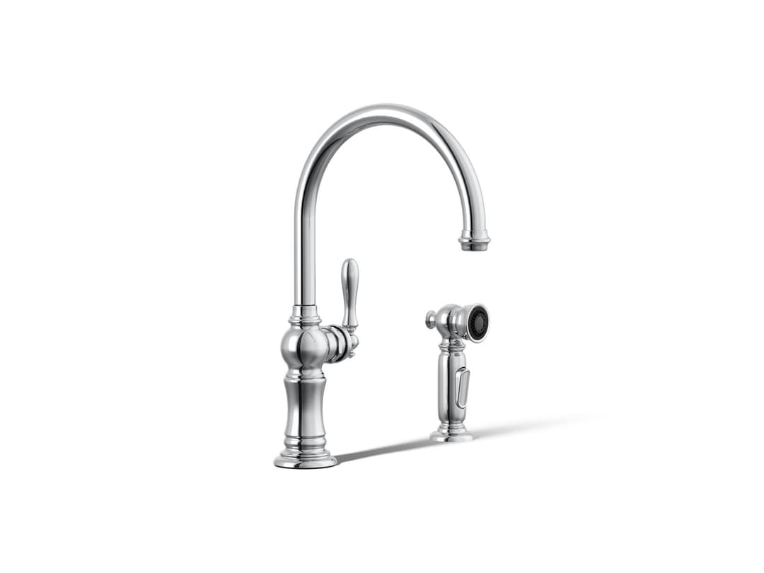 Kohler Artifacts Single-handle kitchen sink faucet with two-function sprayhead - Polished Chrome by Kohler