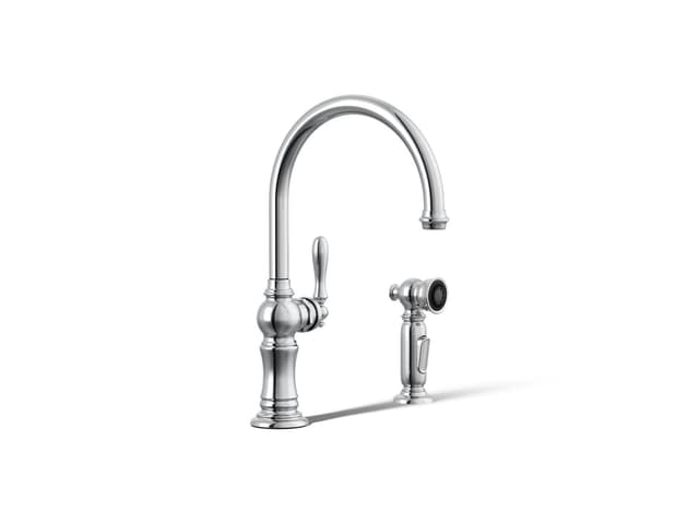 Kohler Artifacts Single-handle kitchen sink faucet with two-function sprayhead - Polished Chrome