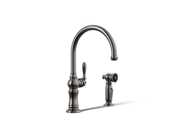 Kohler Artifacts Single-handle kitchen sink faucet with two-function sprayhead - Vibrant Titanium