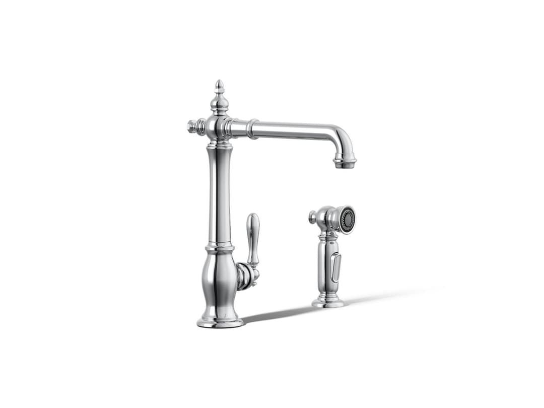 Kohler Artifacts Single-handle kitchen sink faucet with side sprayer - Polished Chrome by Kohler