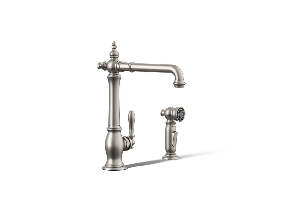 Kohler Artifacts Single-handle kitchen sink faucet with side sprayer - Vibrant Stainless by Kohler
