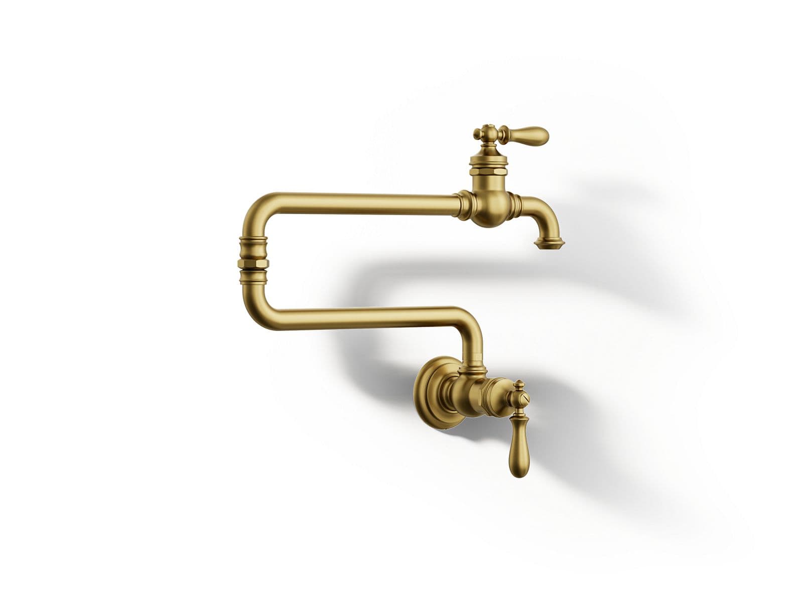 Kohler Artifacts Wall-mount pot filler - Vibrant Brushed Moderne Brass by Kohler