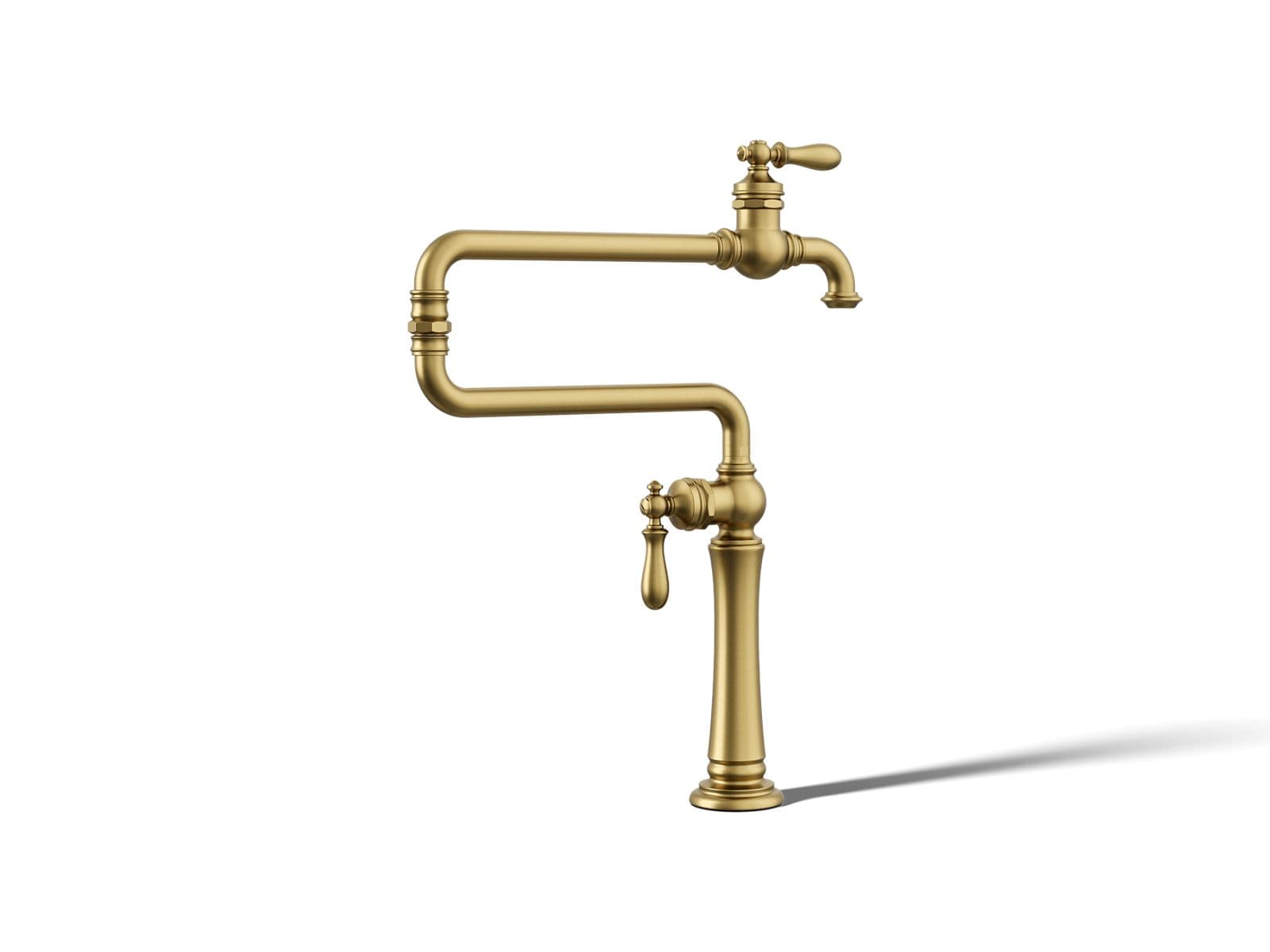Kohler Artifacts Deck-mount pot filler - Vibrant Brushed Moderne Brass by Kohler