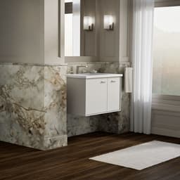 Up to 2 walls & multiple product categories visible, 2-point perspective