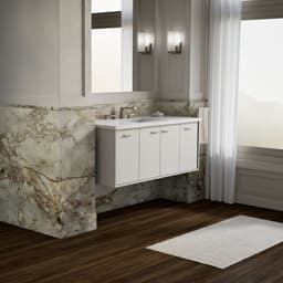 Up to 2 walls & multiple product categories visible, 2-point perspective