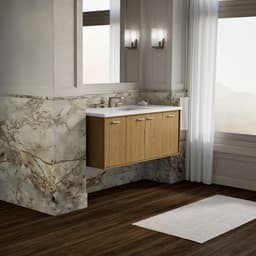 Up to 2 walls & multiple product categories visible, 2-point perspective