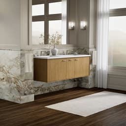 Up to 2 walls & multiple product categories visible, 2-point perspective