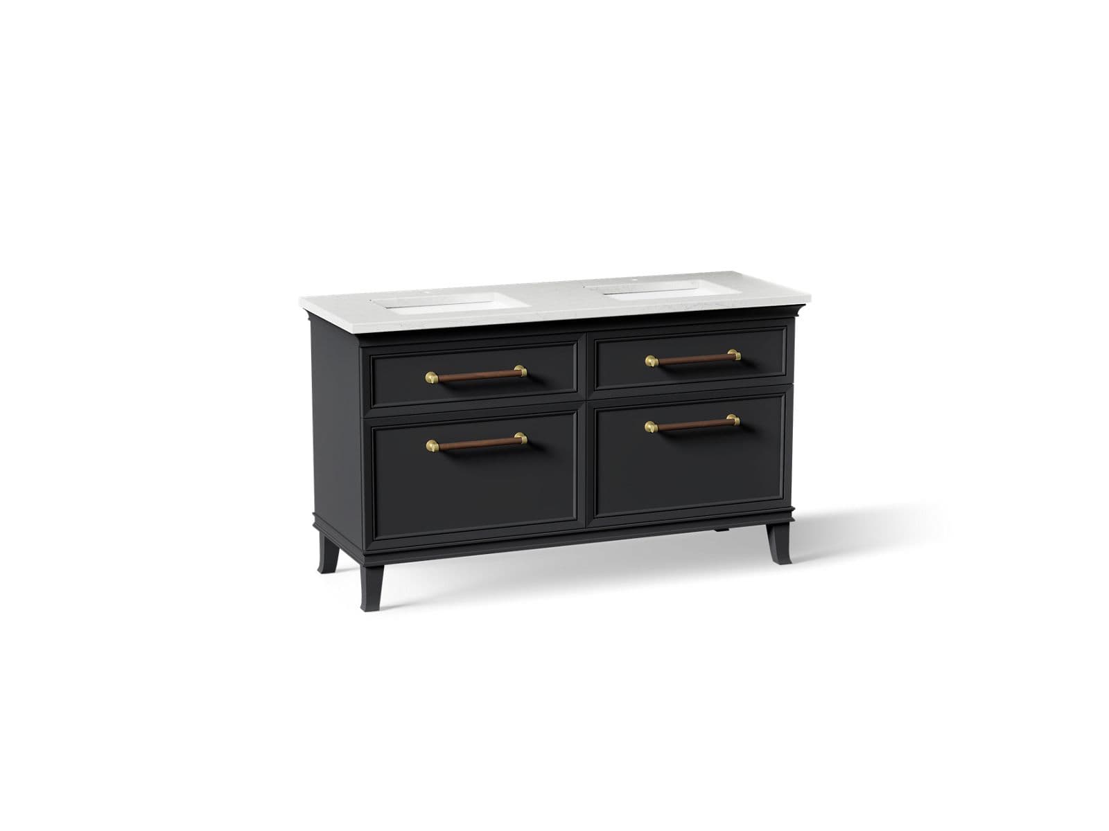 Kohler 60'' bathroom vanity cabinet with sinks and quartz top - Slate Grey by Kohler