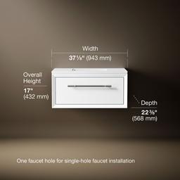 36'' wall-hung bathroom vanity cabinet with sink and quartz top - image 5