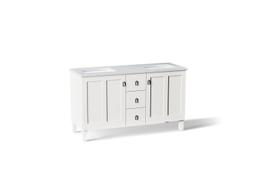 60'' bathroom vanity cabinet with sinks and quartz top - image 1