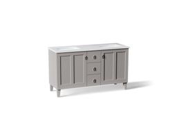 60'' bathroom vanity cabinet with sinks and quartz top - image 3