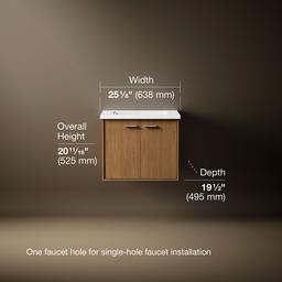 24'' wall-hung bathroom vanity cabinet with sink and quartz top - image 7