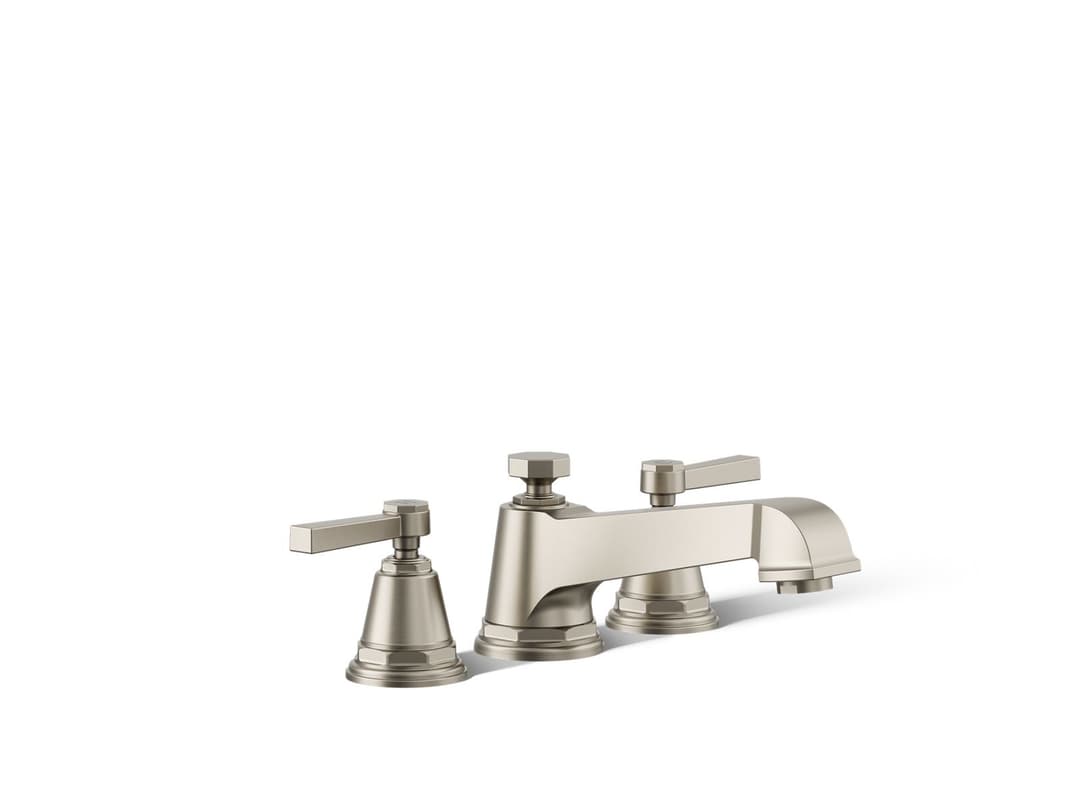 Kohler Pinstripe Pure Deck-mount bath faucet trim - Vibrant Brushed Nickel by Kohler