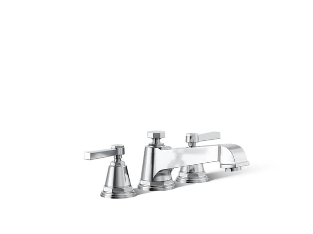Kohler Pinstripe Pure Deck-mount bath faucet trim - Polished Chrome