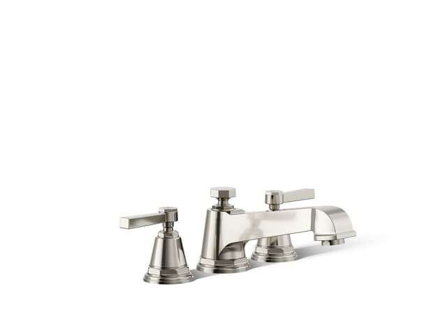Kohler Pinstripe Pure Deck-mount bath faucet trim - Vibrant Polished Nickel
