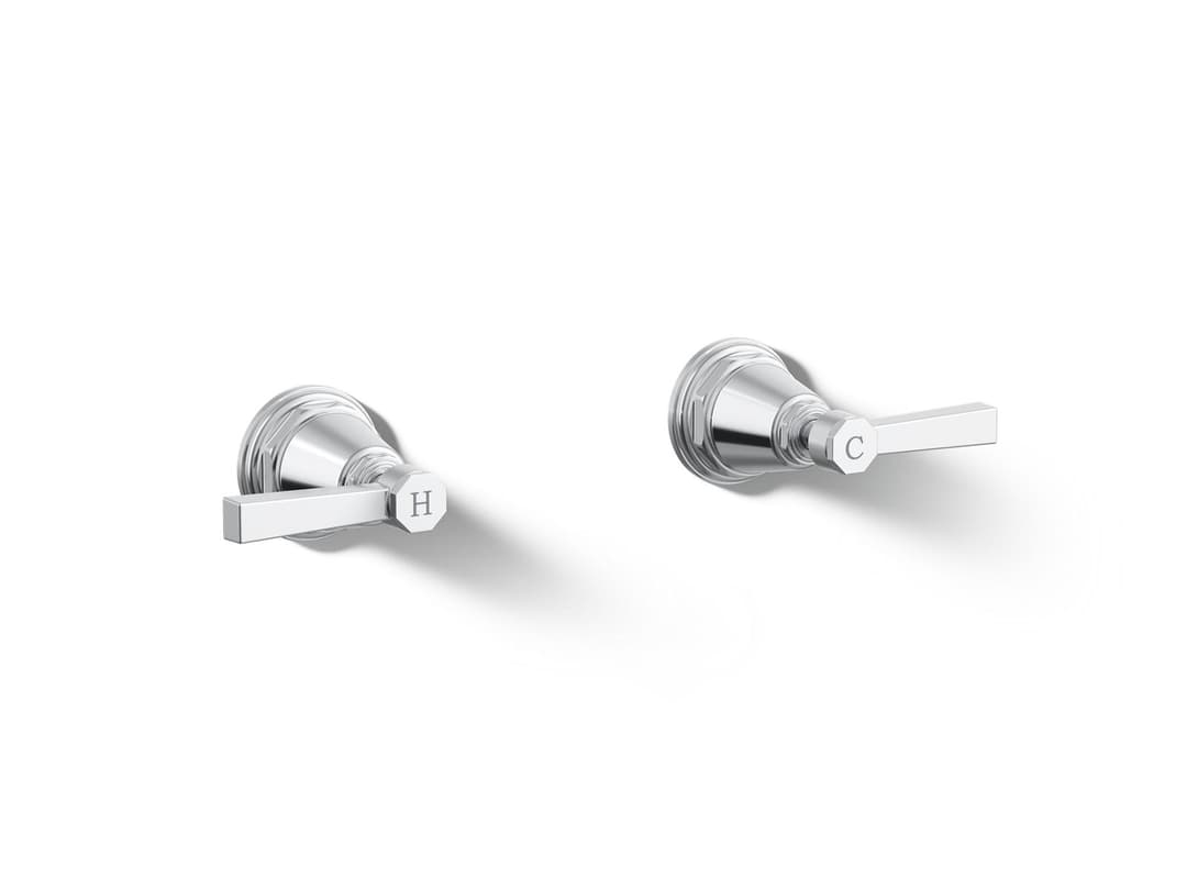 Kohler Pinstripe Pure Deck-mount bath faucet handle trim with Lever design - Polished Chrome by Kohler