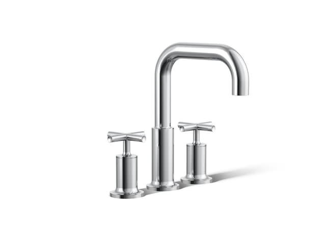 Kohler Purist Deck-mount bath faucet trim with Cross handles - Polished Chrome