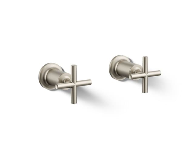 Kohler Purist Deck- or wall-mount bath faucet handle trim with cross design - Vibrant Brushed Nickel