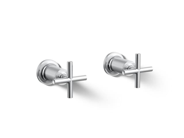 Kohler Purist Deck- or wall-mount bath faucet handle trim with cross design - Polished Chrome
