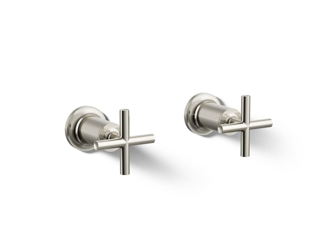 Kohler Purist Deck- or wall-mount bath faucet handle trim with cross design - Vibrant Polished Nickel by Kohler